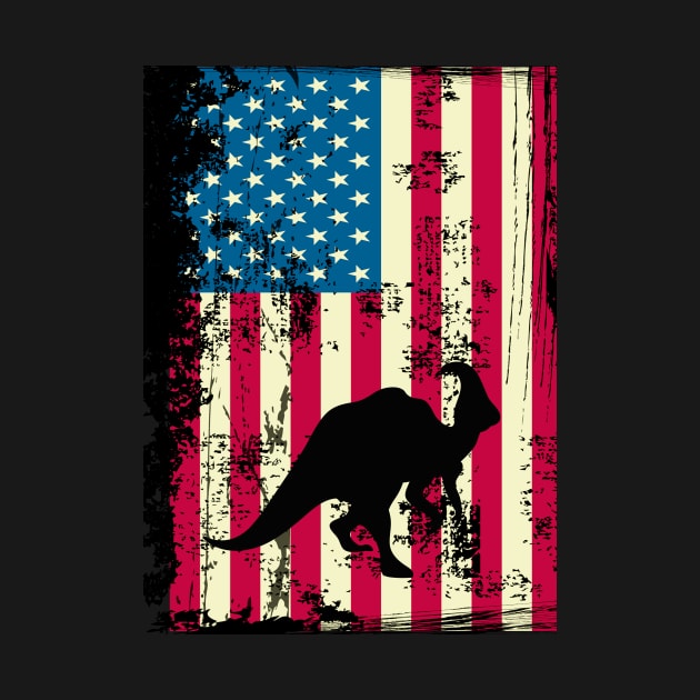 Dinosaurs American Flag USA Patriotic 4th Of July Gifts by KittleAmandass
