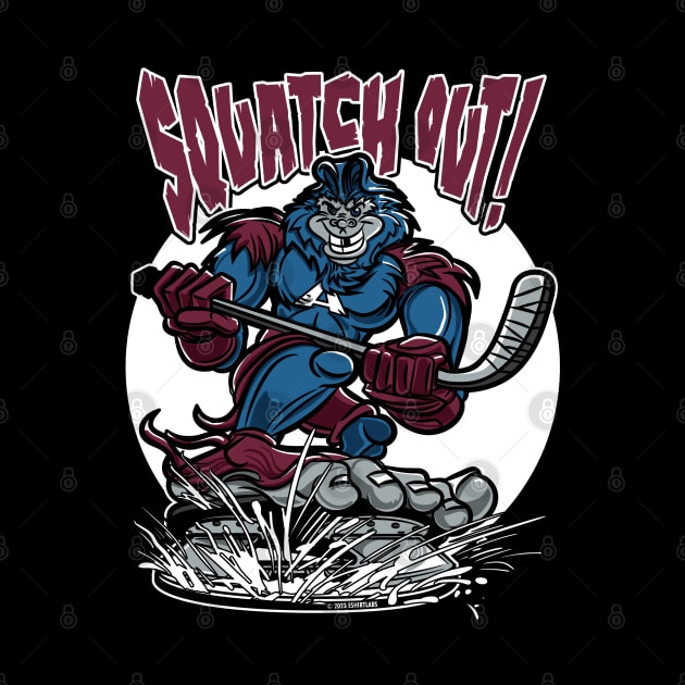 Squatch Out Hockey Player Mascot by eShirtLabs