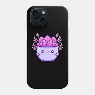 Cute succulent in pot | Cute Kawaii potted plant | Design for Kawaii Lovers Phone Case