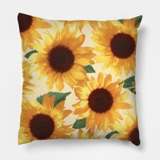 Happy Yellow Sunflowers Pillow