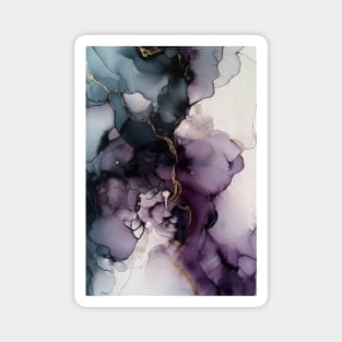 Purple Thunder - Abstract Alcohol Ink Art Magnet