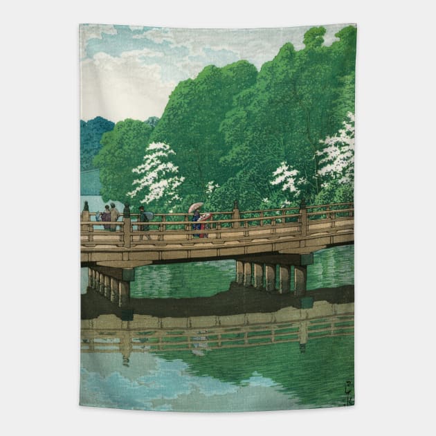 Benkei Bridge at Akasaka by Kawase Hasui Tapestry by Takeda_Art