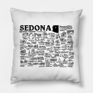 Sedona Map Art Pillow