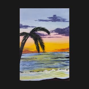 sunset painting, pretty sunset painting T-Shirt