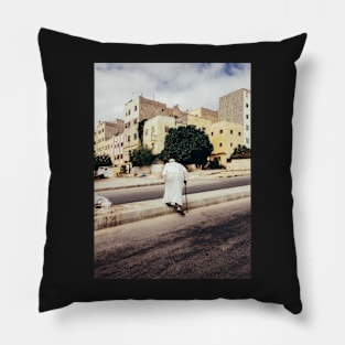 Old Man Crossing Street Pillow