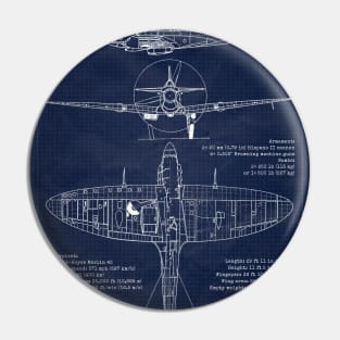 Spitfire Vb Blueprint Pin