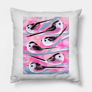 Long Tailed Tits Pillow