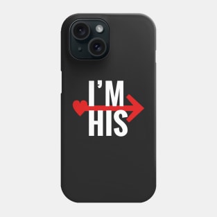 I'm His RIGHT Arrow Black Couple Matching Phone Case