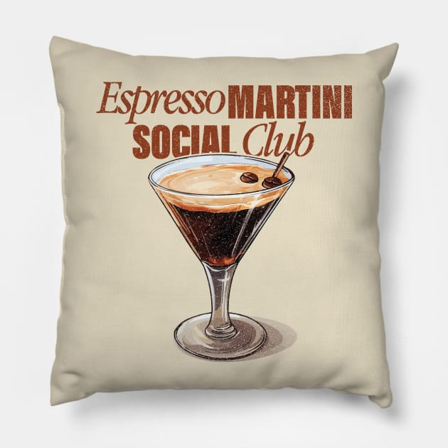 Espresso Martini Social Club Pillow by Depot33