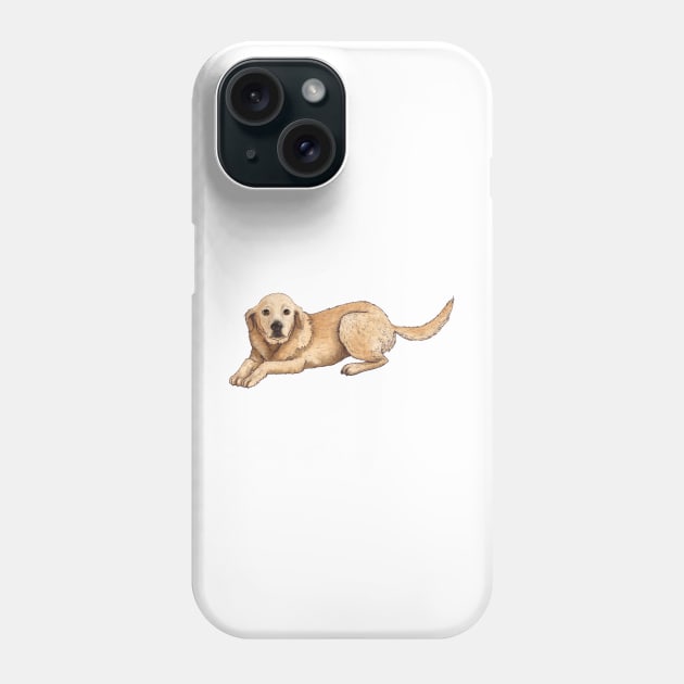 Golden Lab Lying Down Phone Case by PaperRain