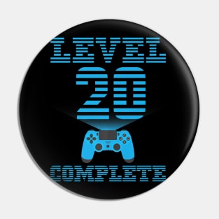 20th Birthday Video Gamer Twentieth Birthday Pin