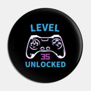 Level 35 Unlocked Retro Vintage Controller Pin