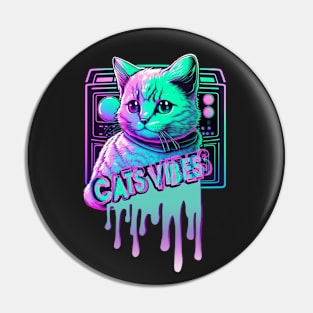 neon music cat Pin