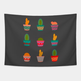 Neon potted cacti Tapestry