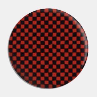 Wonky Checkerboard, Black and Red Pin