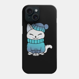 Cute Cozy Colorful Snow Winter Cat Kitty Phone Case