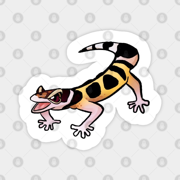 Leopard Gecko is ANGY sticker Magnet by KO-of-the-self