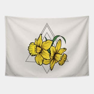 Daffodil Flora Dotted Triangle Diamond Tapestry