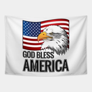 America Flag Bald Eagle God Bless America Tapestry