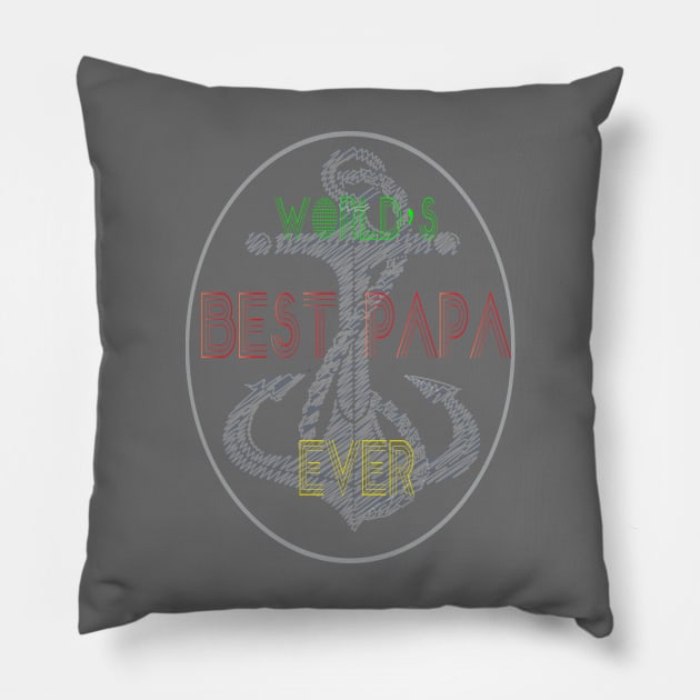 funny world's best papa ever, Funny white Fathers Day, husband Pillow by Wa-DeSiGn-DZ