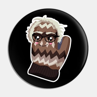 Bernie Sanders as Mittens - Knitted Mittens - Vermont Teacher Mittens Pin