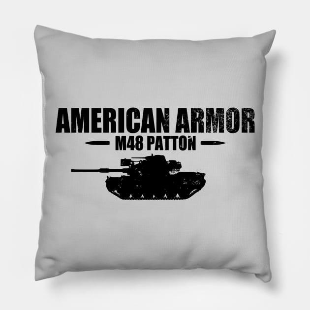 M48 Patton Tank (distressed) Pillow by TCP