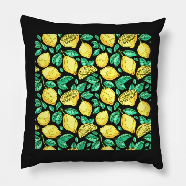 Lemon, Lime Pillow by faiqawaheed