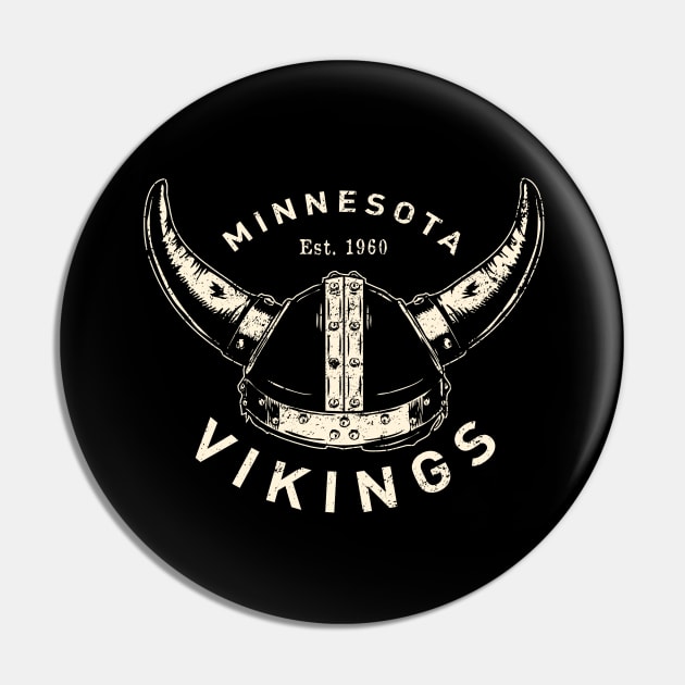 Retro Minnesota Vikings by Buck Tee Originals Pin by Buck Tee
