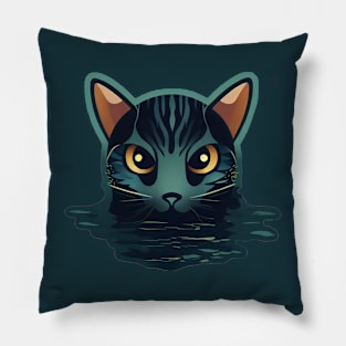 Loch Ness Kitten Kryptid Kitty, Nessie Cat from the Loch Pillow