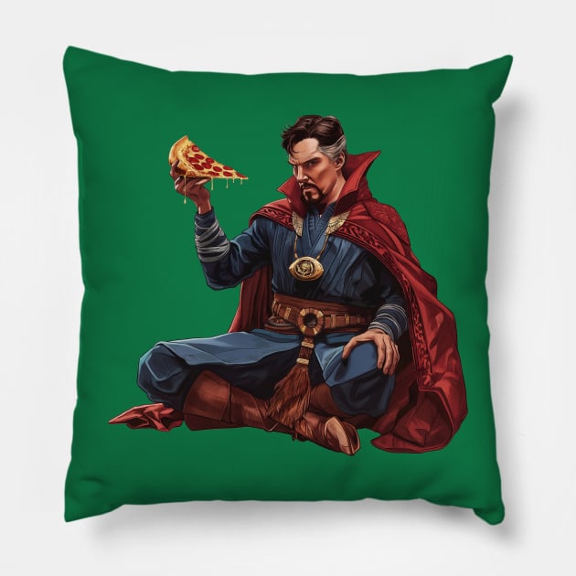 DOC STRANGE PIZZA Pillow by Drank