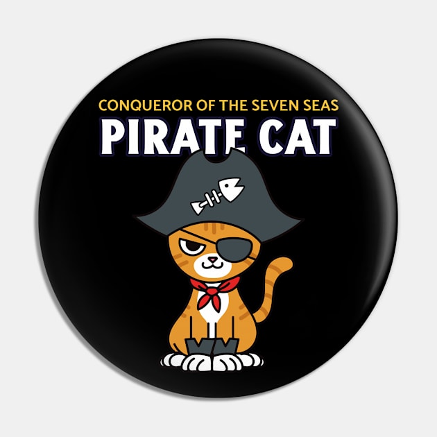 Pirate Cat Cute Anime Pin by Tip Top Tee's