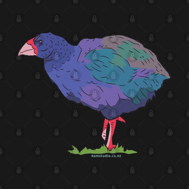 Hand Drawn New Zealand Takahe Bird by 4amStudio