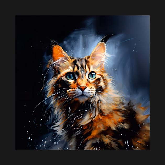 Calico cat art by Geminiartstudio