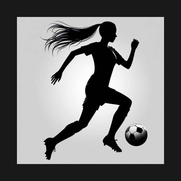 Soccer player running with ball by Print Forge