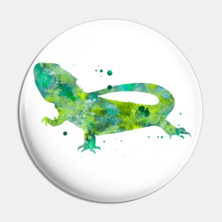 Bearded Dragon Watercolor Painting Pin