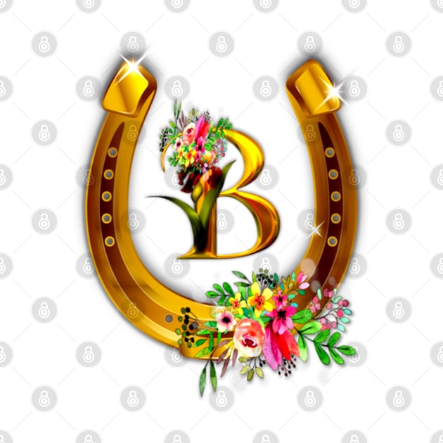 Letter B Name Initial and Horseshoe by KC Morcom aka KCM Gems n Bling aka KCM Inspirations