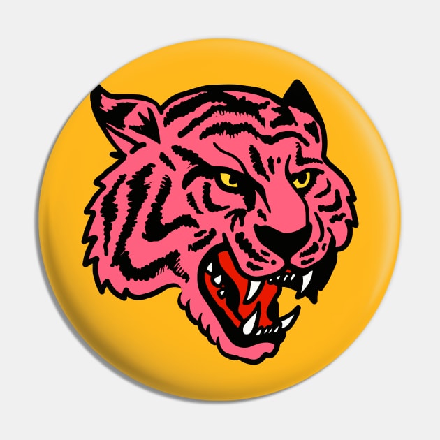 Pink Tiger Grin Pin by machmigo