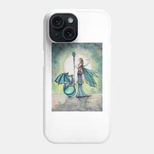 Aquamarine Dragon Fairy Dragon Art by Molly Harrison Phone Case