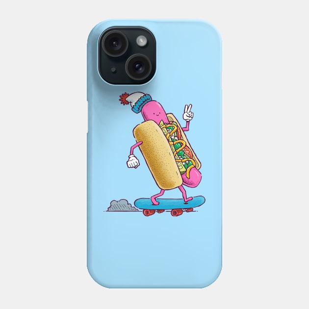 Skater Chicago Dog Phone Case by nickv47