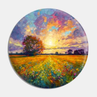 Tree and summer floral fields Pin