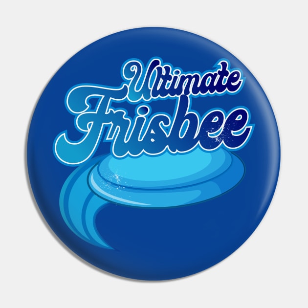 Ultimate Frisbee Blue Disc Pin by CTShirts