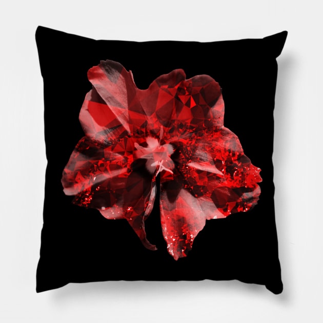 ruby flower Pillow by Geomhectic