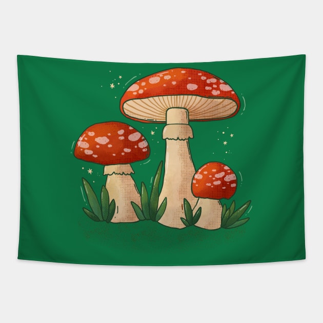 Mushrooms Tapestry by Tania Tania