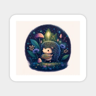 Hedgehog Fairy Tale Scene Magnet