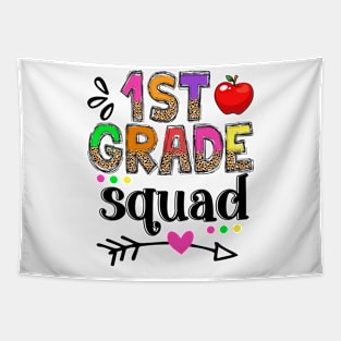 1st Grade Squad First Teacher Student Leopard Back To School Tapestry