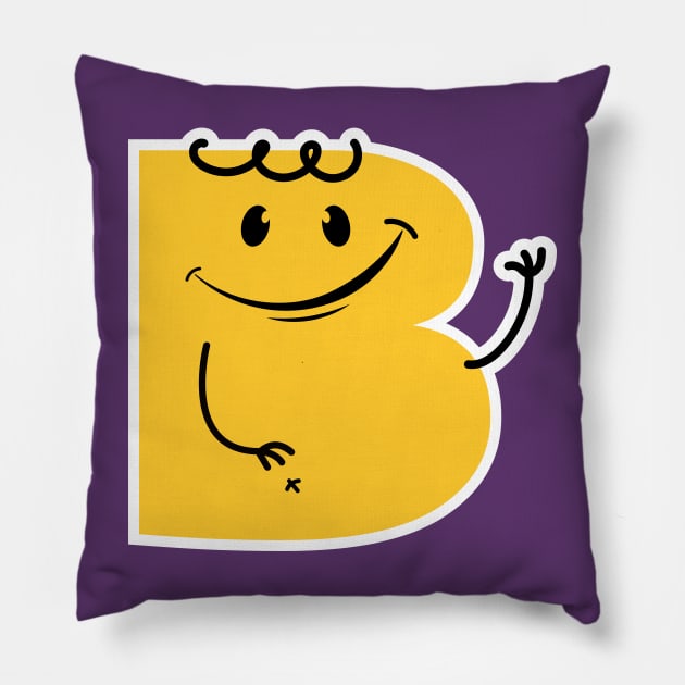 Funny Initial Letter B - Perfect Alphabet Addition for Kids' Learning Pillow by WeAreTheWorld