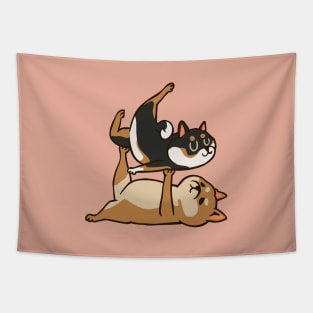 Acroyoga Shiba Inu Tapestry