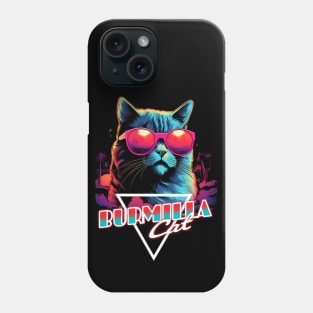 Retro Wave Burmilla Cat Miami Shirt Phone Case