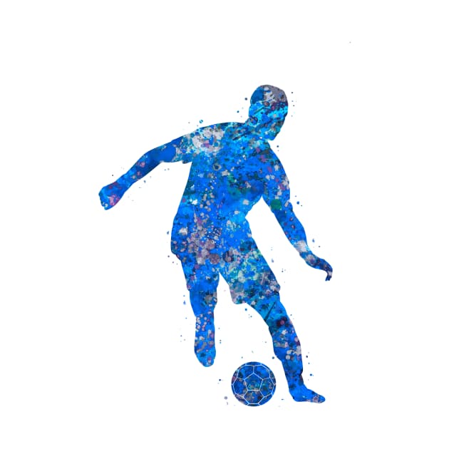 Soccer player blue art by Yahya Art