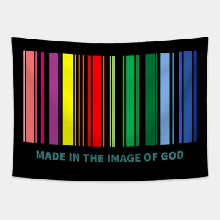 Rainbow Barcode: Made In The Image Of God Tapestry